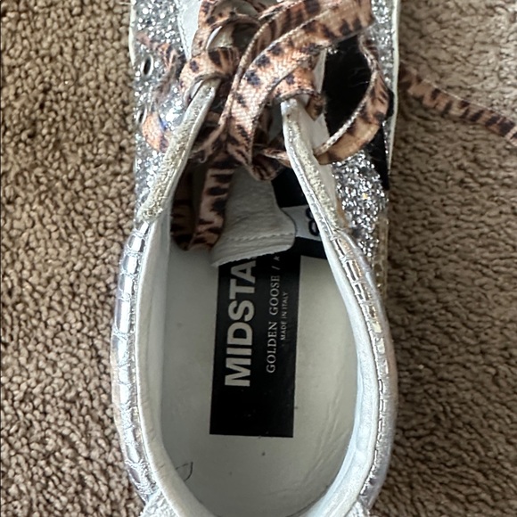 Golden Goose Mid Star white with silver glitter.  Size 40. - Picture 7 of 8